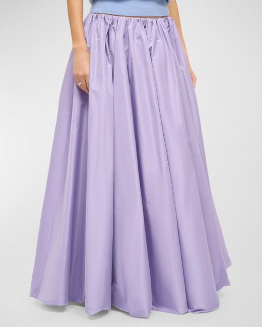 Staud Purple Bellagio Full-Length Gathered Skirt