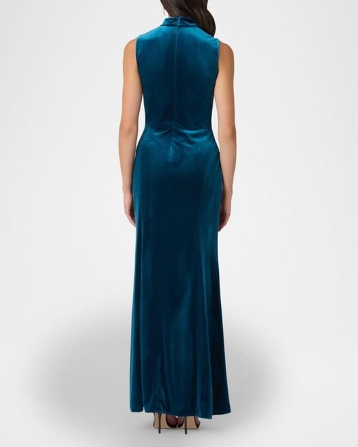 shoshanna velvet lace dress Brianna Floral Velvet Lace Column Gown