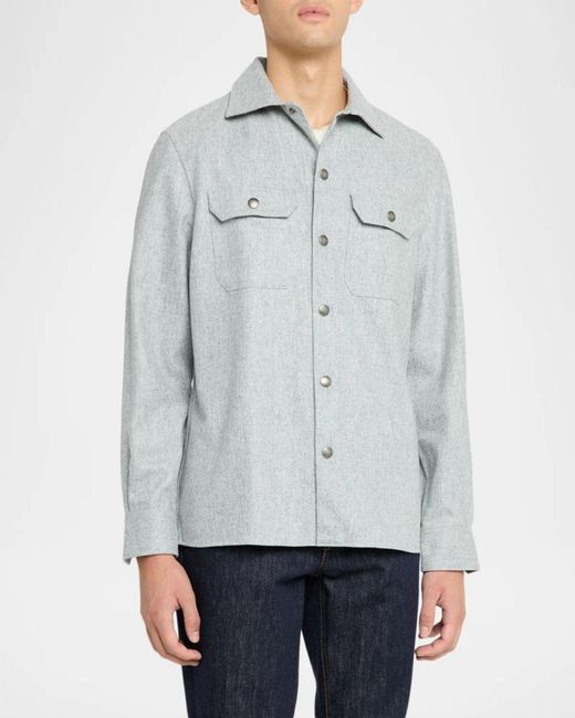 Brunello Cucinelli Blue Apos;S Padded Wool Jacket for men