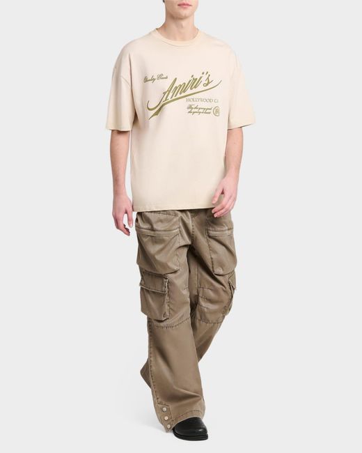 Amiri Natural Logo Drawstring Cargo Pants for men