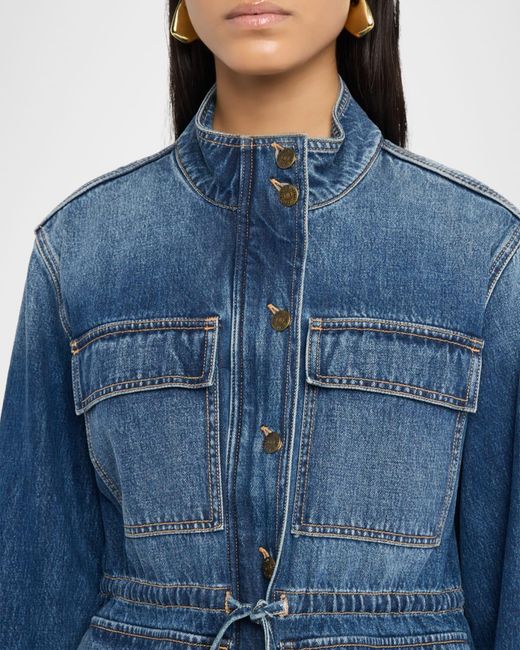 Veronica Beard Blue Truman Denim Anorak Jacket