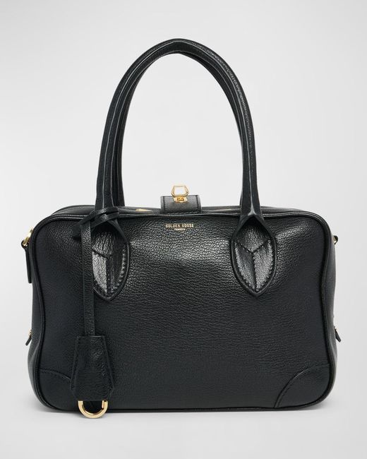 Golden Goose Deluxe Brand Black Vita Zip Goat Leather Top-Handle Bag