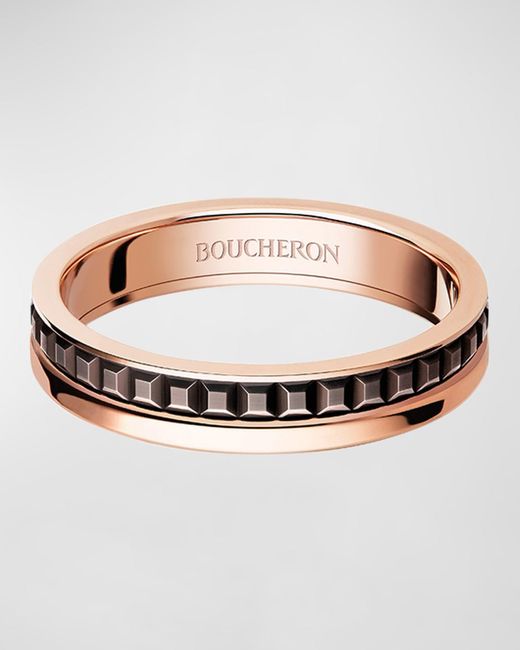 Boucheron Multicolor Quatre 18K Rose & Pvd Band Ring for men