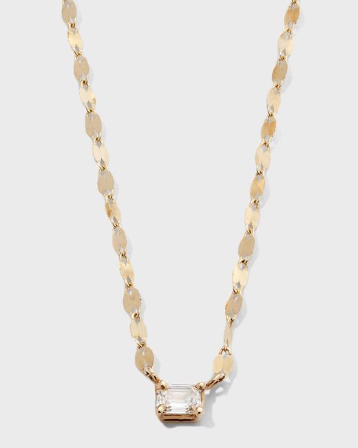 Lana Jewelry White 14k Gold Emerald-cut Diamond Pendant Necklace