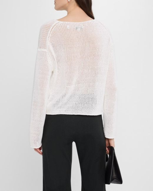 Vince White Coated Cotton Pullover