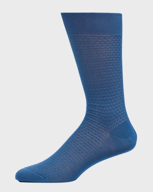 Brioni Blue Calza Corta Cotton Crew Socks for men