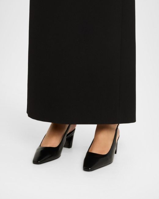 Stuart Weitzman Black 50Mm Stassi Leather Slingback Pumps