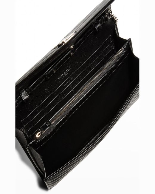 Saint Laurent Black Monogram Matelassé Leather Wallet-on-chain