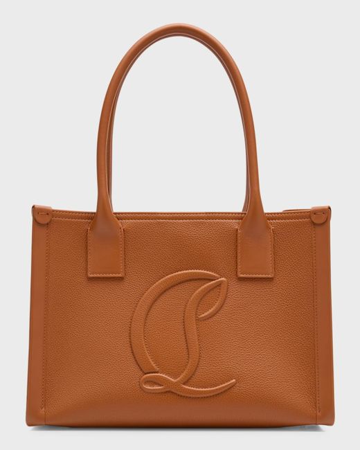 Christian Louboutin Brown By My Side Small Tote In Leather With Cl Logo