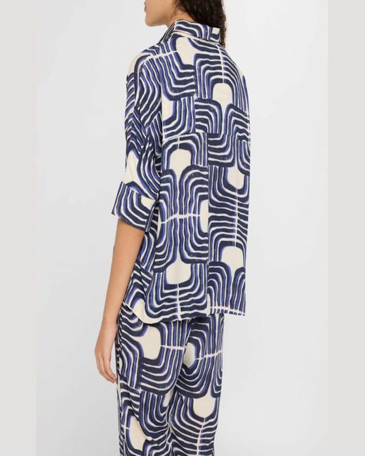 Lenny Niemeyer Blue Seamless Button-Front Shirt