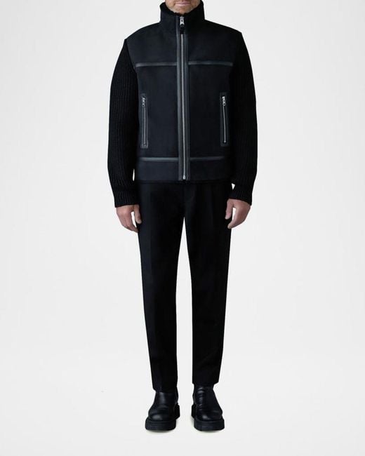 Mackage Black Apos;S Jonathan Mixed-Media Shearling Jacket for men