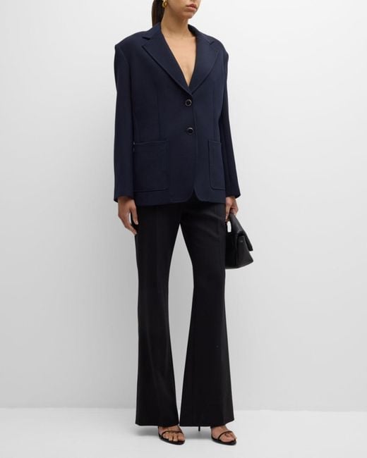 St. John Black Stretch Crepe Single-Breasted Suiting Jacket