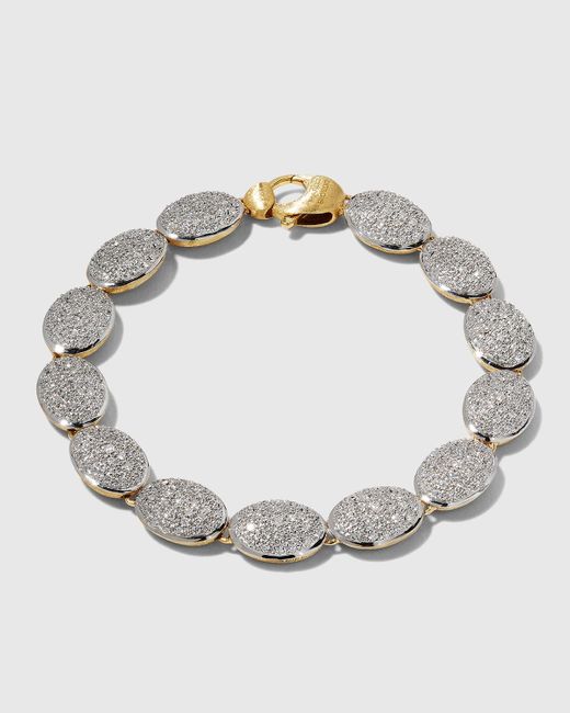 Marco Bicego Metallic 18k Siviglia Yellow And White Gold Diamond Pave Bracelet