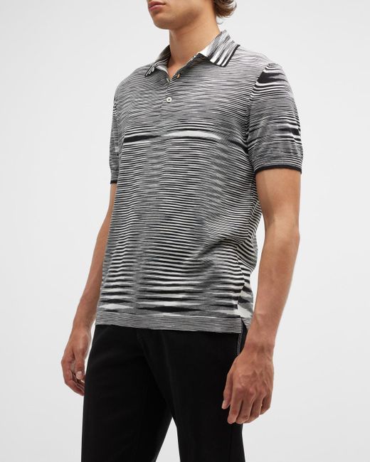 Missoni Space-dyed Polo Shirt in Gray for Men | Lyst