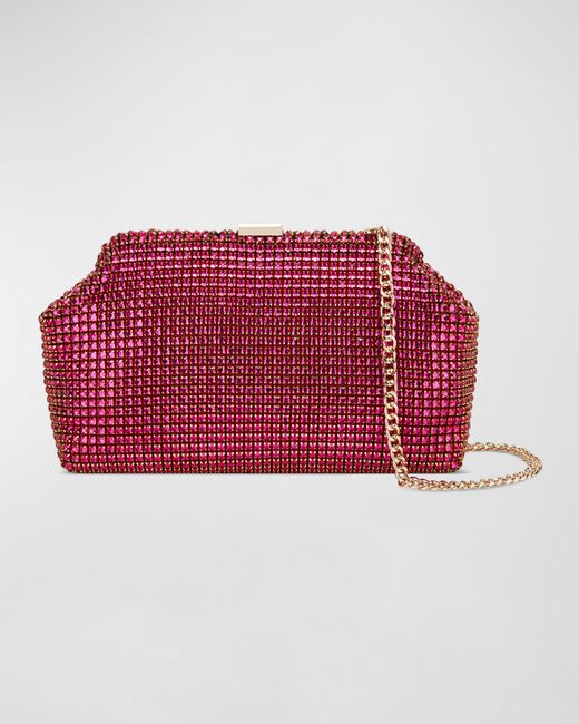 Rafe New York Red Madeleine Crystal-embellished Frame Clutch Bag