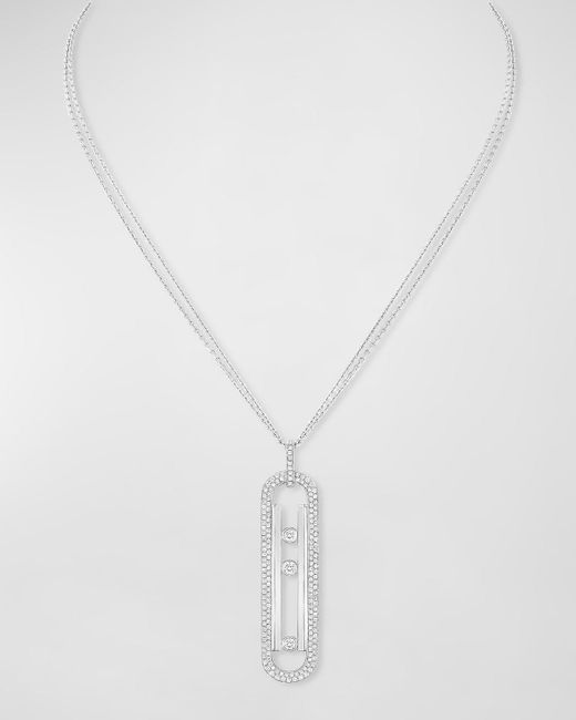 Messika Move Diamond 18k White Gold Long Necklace