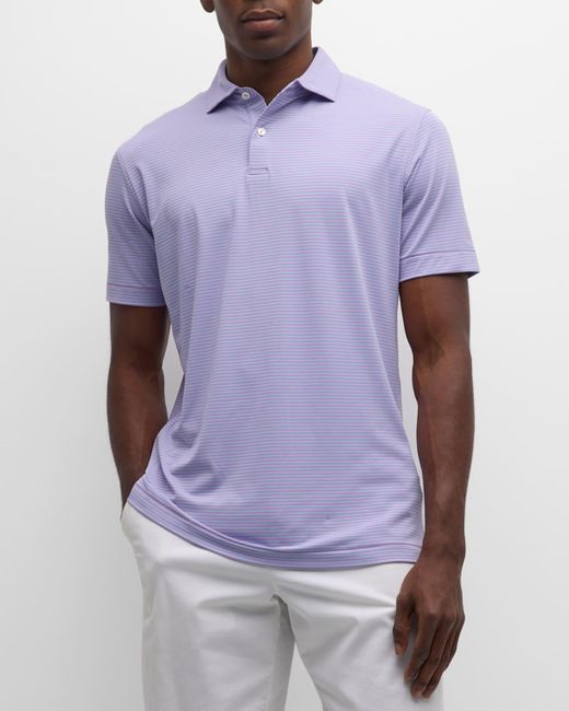 Peter Millar Purple Ambrose Stripe Performance Jersey Polo Shirt for men