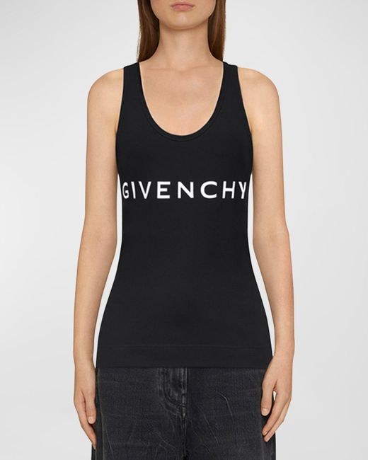 Givenchy Black Logo Scoop-Neck Tank Top