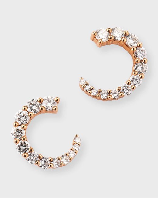 Memoire Metallic 18k Rose Gold Luna Wrap Diamond Earrings