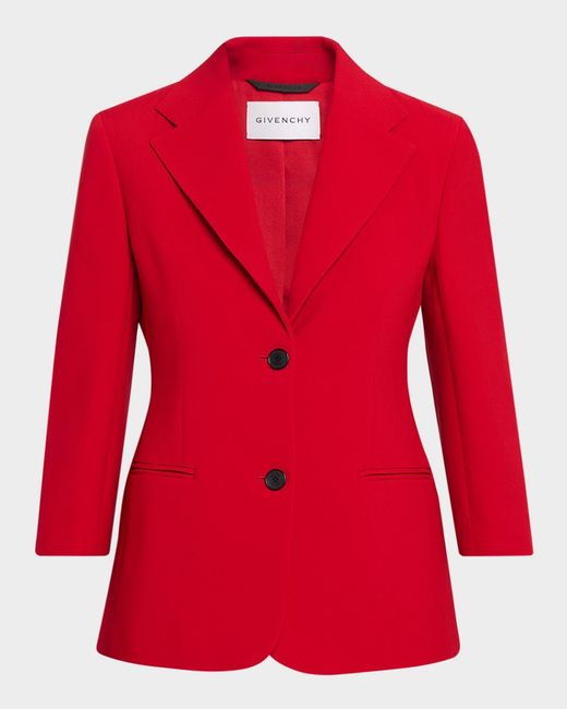 Givenchy Red Single-Breasted Blazer Jacket
