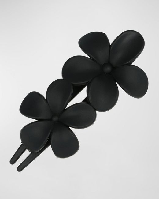 L. Erickson Black Carmel Floral Pinch Clip