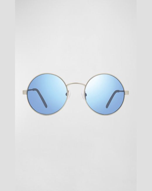 Revo Blue Lunar Round Metal Sunglasses for men