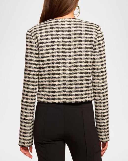 Ramy Brook Black Thomas Gingham Tweed Jacket