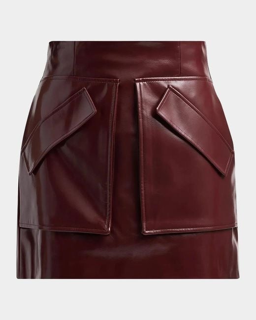 AKNVAS Purple Cherry Faux Leather Mini Skirt