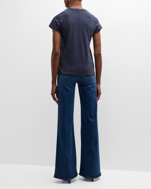 Rag & Bone Blue Slub Crewneck Tee