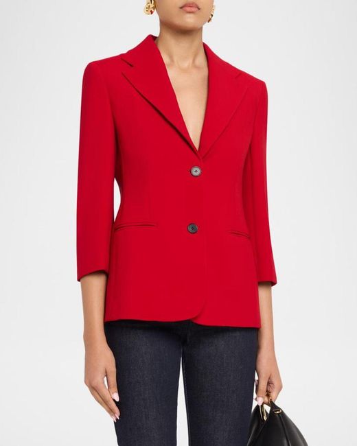 Givenchy Red Single-Breasted Blazer Jacket