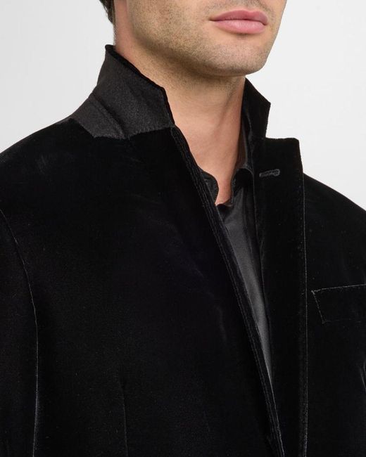 Giorgio Armani Black Apos;S Velvet Notch Lapel Dinner Jacket for men