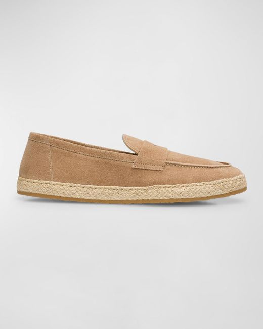 Brunello Cucinelli Natural Suede Espadrille Penny Loafers for men