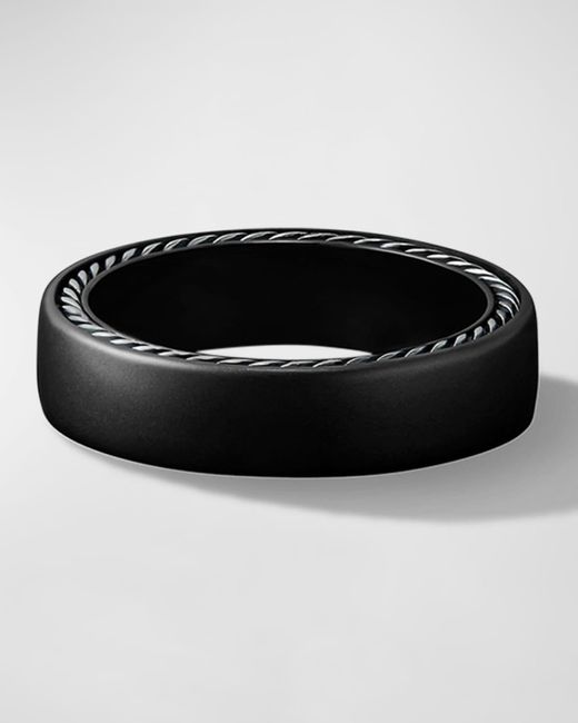 David Yurman Black Streamline Band Ring In Titanium, 6mm for men