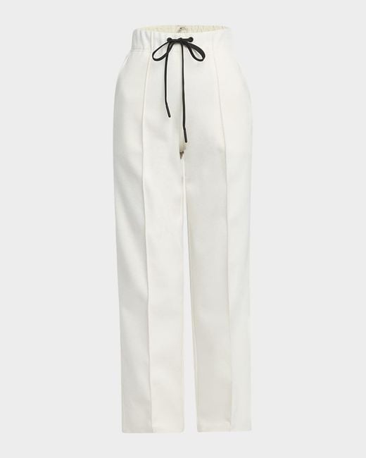 Moncler White Knit Drawstring Sweatpants