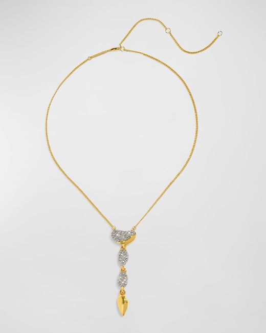 Alexis White Solanales Crystal Pebble Drop Necklace