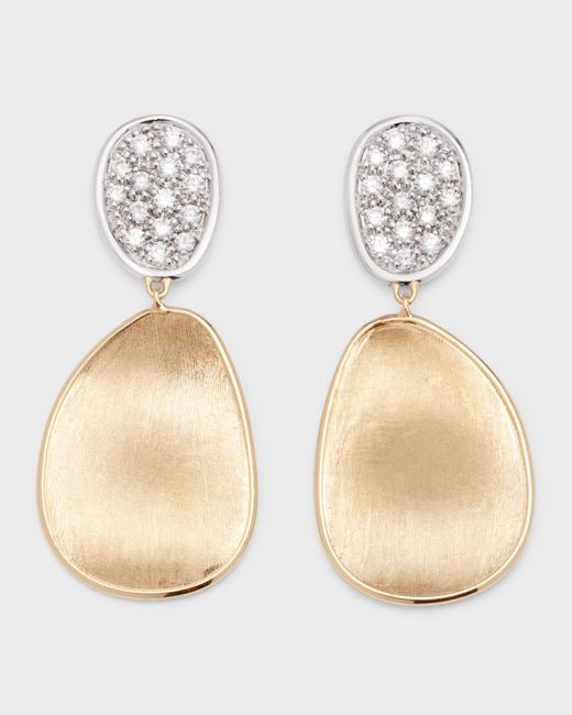 Marco Bicego White Lunaria Two-drop Diamond Earrings