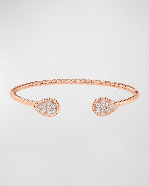 Boucheron White Serpent Bohème 18k Pink Gold 2-motif Diamond Bracelet