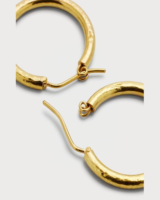 Elizabeth Locke Metallic Giant Hammered 19k Gold Hoop Earrings