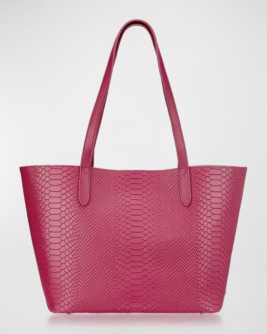 Gigi New York Pink Teddie Python-embossed Shopper Tote Bag