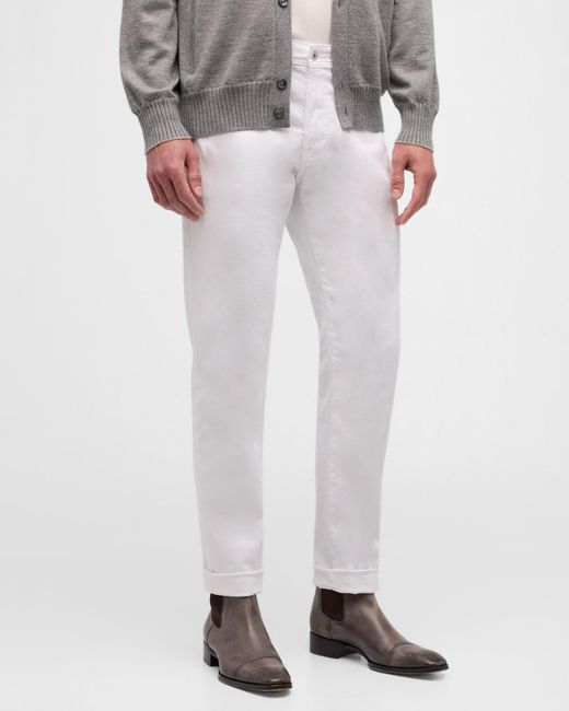 AG Jeans White Tellis Modern Slim Sud Twill Pants for men