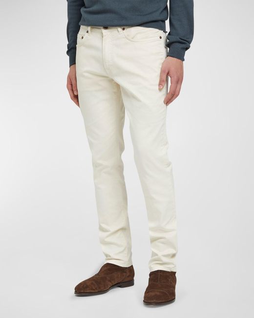 Boglioli White 5-pocket Cotton-silk Pants for men