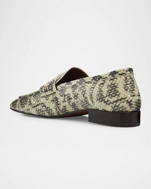 Dries Van Noten Multicolor Python-Embossed Leather Penny Loafers