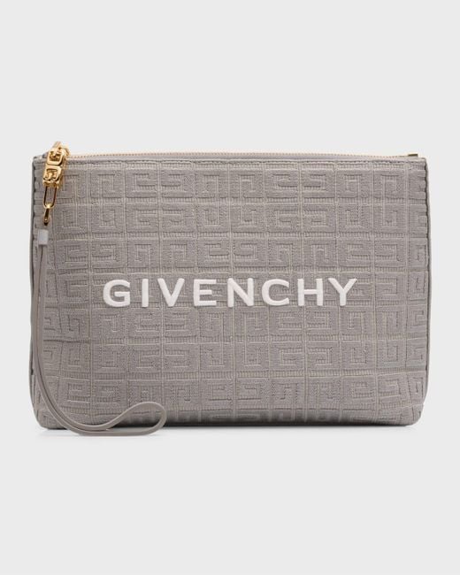Givenchy Gray Travel Zip Top Pouch