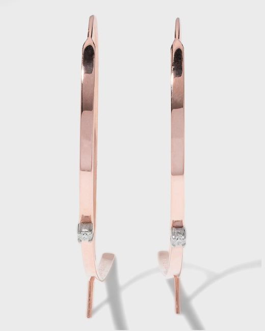 Lana Jewelry Natural Small Flat Diamond Hoop Earrings