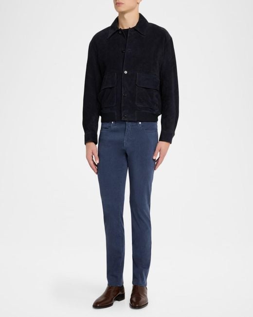 FRAME Blue Apos;S Suede Button-Front Blouson for men