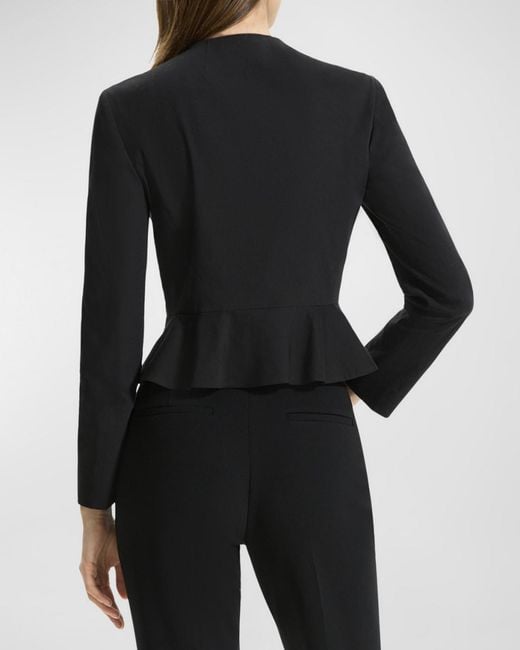 Theory Black Cropped Peplum Jacket