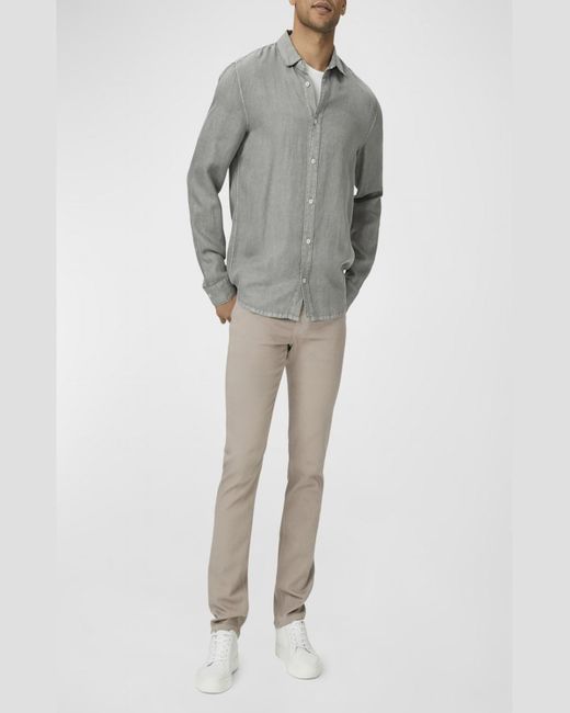 PAIGE Gray Peters Linen-Lyocell Sport Shirt for men