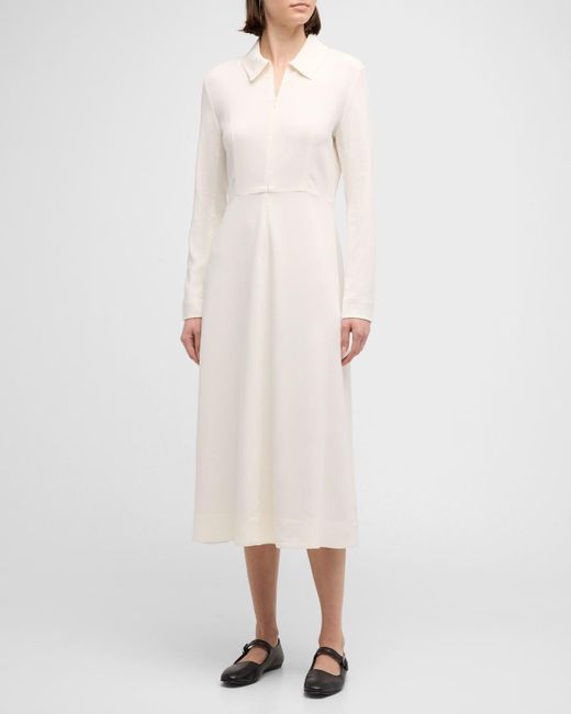 Co. White Long-Sleeve Midi Shirtdress