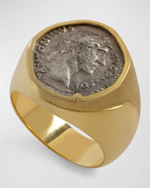 Jorge Adeler Metallic 18K Antoninus Pius Coin Ring for men