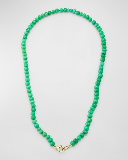 Sorellina Green 18K 6Mm Rondelle Necklace With Small Diamond Clasp, 22"L